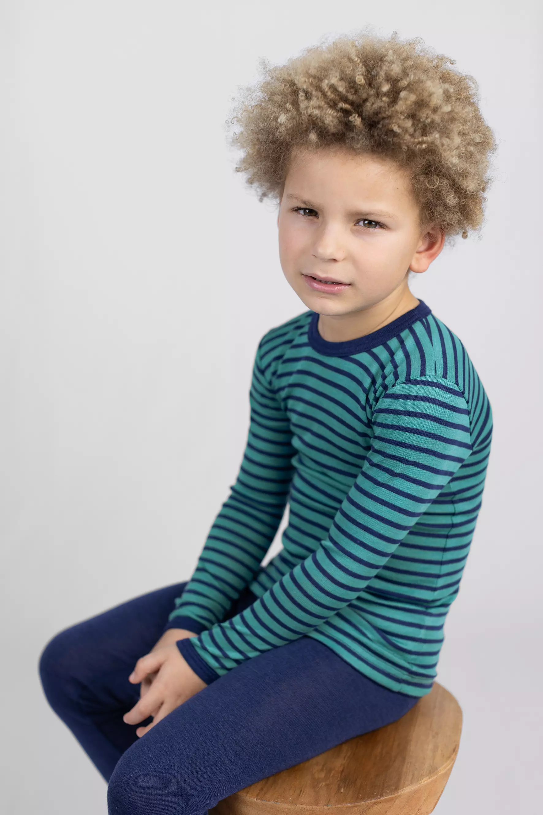 Kids merino wool & silk shirt, long-sleeved, GOTS