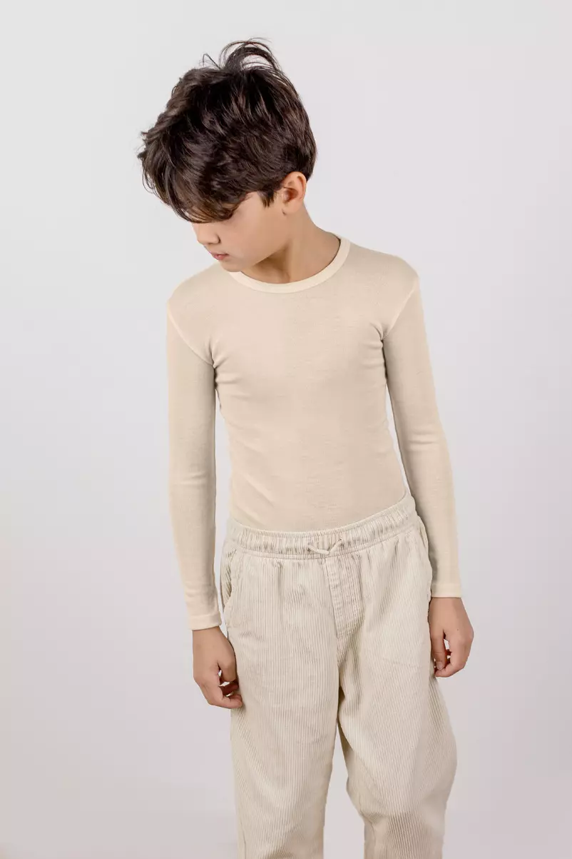 Langarmshirt Kinder aus Merinowolle & Seide, GOTS