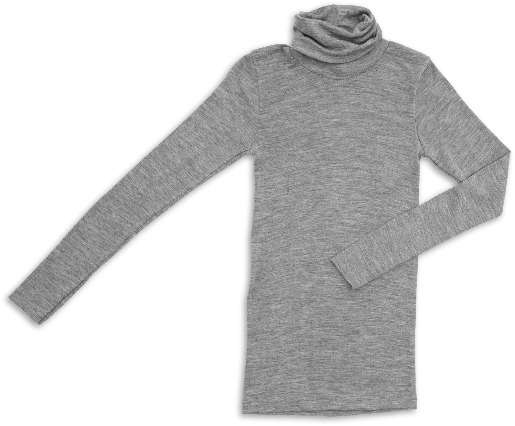 Women's merino wool & silk turtleneck shirt, GOTS