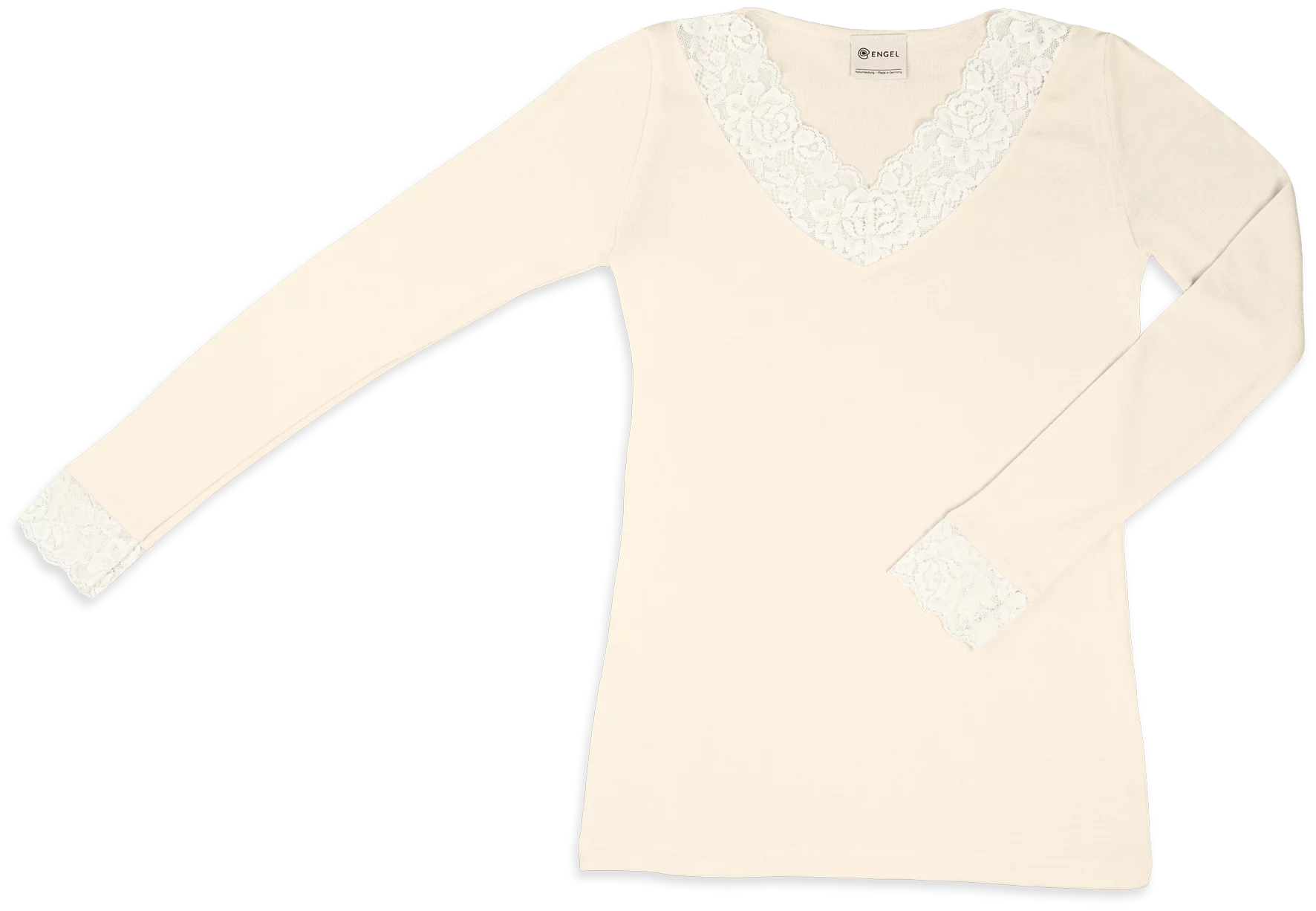 Shirt Damen, mit Spitze