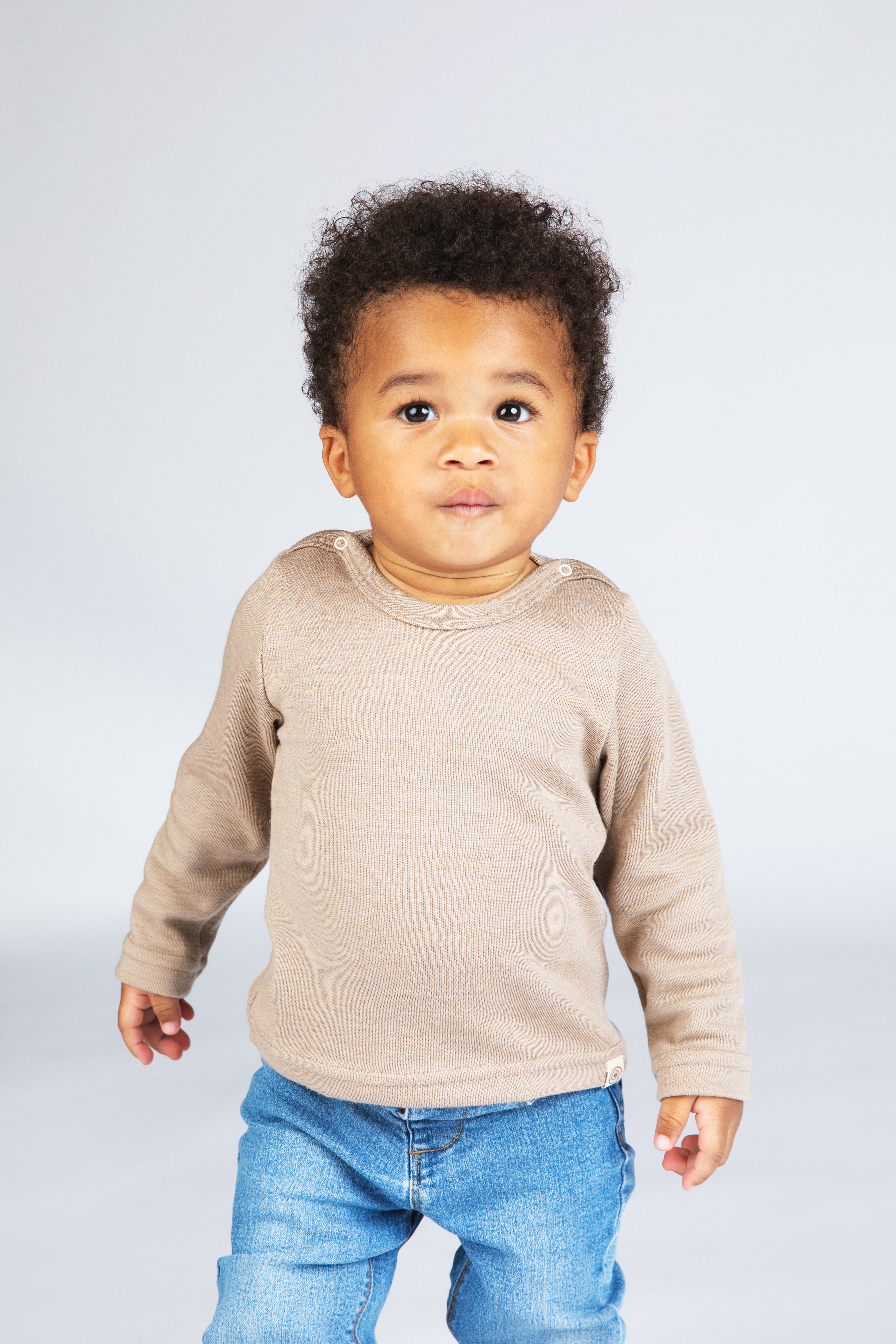 Baby Langarmshirt aus Merinowolle & Seide, GOTS