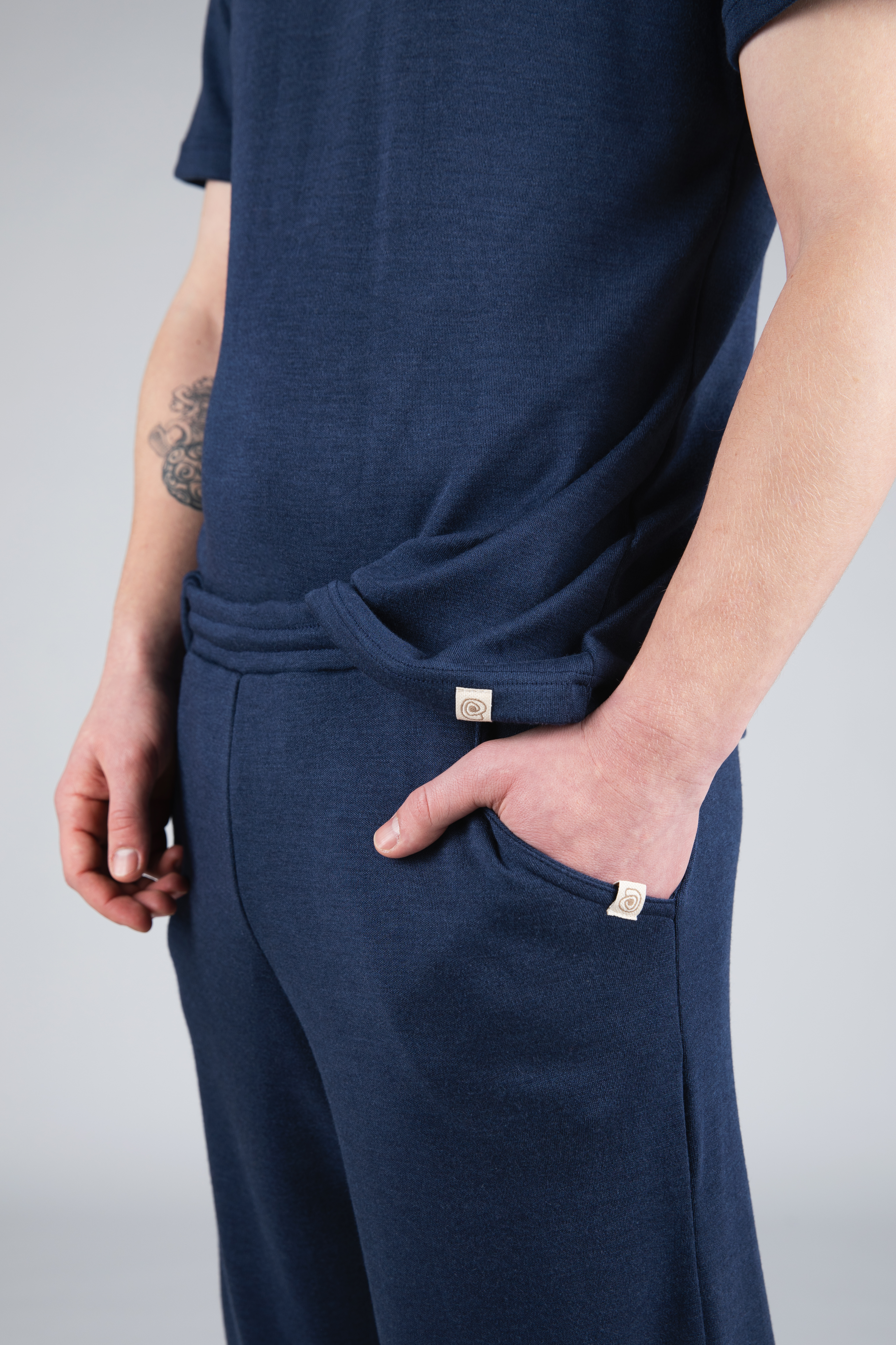 Unisex merino wool & silk sweatpants, GOTS