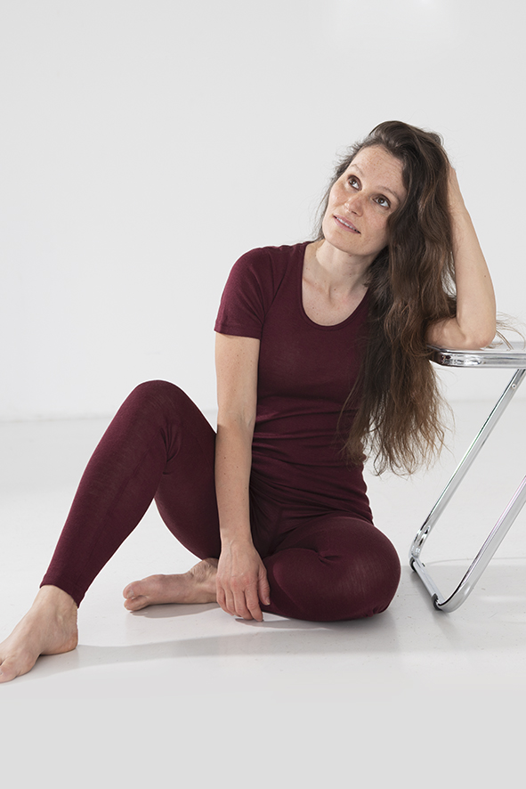 Leggings Damen aus Merinowolle & Seide, GOTS